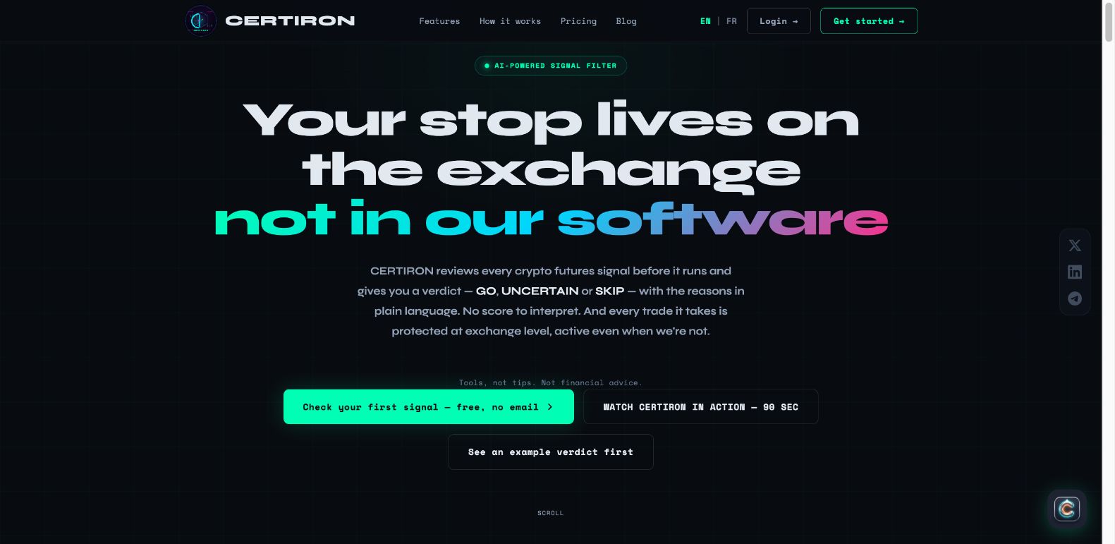 CERTIRON — Projet interne · Site internet & application